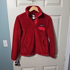 Patagonia Women's Re-Tool‎ Snap- T Fleece Pullover Red Size S Good PreOwned Cond